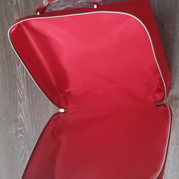 ❤️ Estee Lauder Large Makeup Cosmetic Bag TRAIN CASE Red Velvet Bow - Brand New - Picture 4 of 9